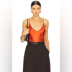 L'AGENCE Lexi Camisole Satin Camisole Orange Top Size Small